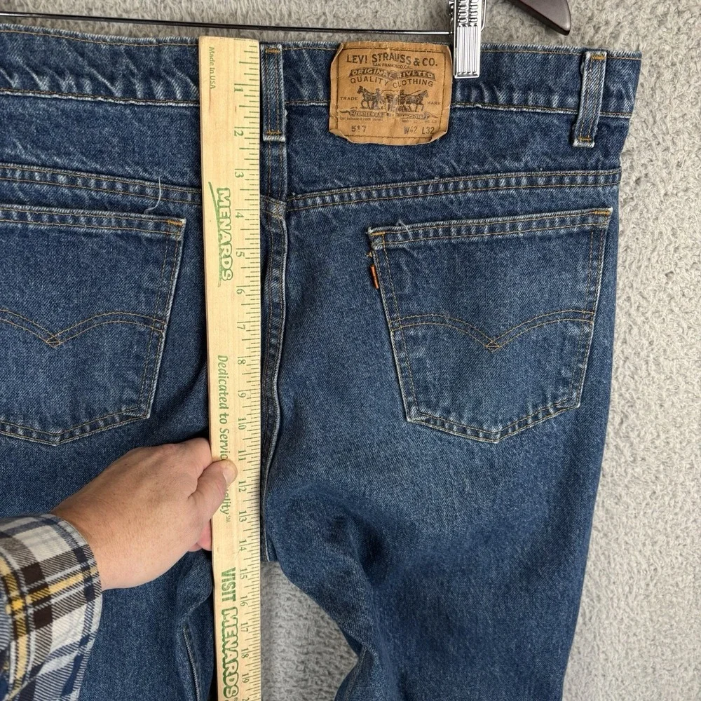 Vintage Levis‎ 517 Jeans Mens 40x32 Orange Tab Denim Bootcut Made USA